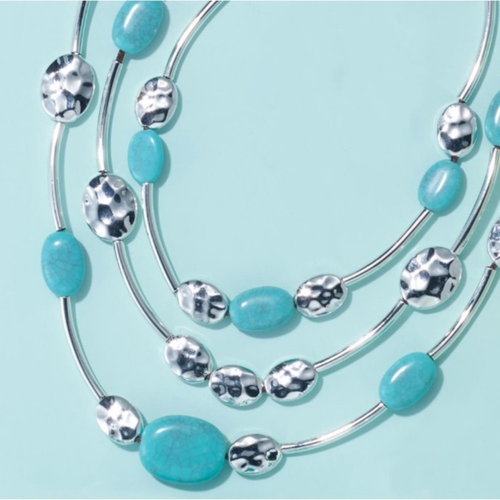 Turquoise Beaded Multi-Strand Necklace